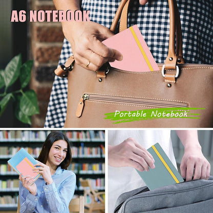 YiliYa A6 Notizbuch Set 4 Mini Notizbücher Gelstiften Lesezeichenband