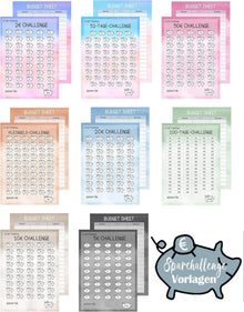 Budget Planner Deutsch-A6 Spar Challenge Zubehör 24Stk