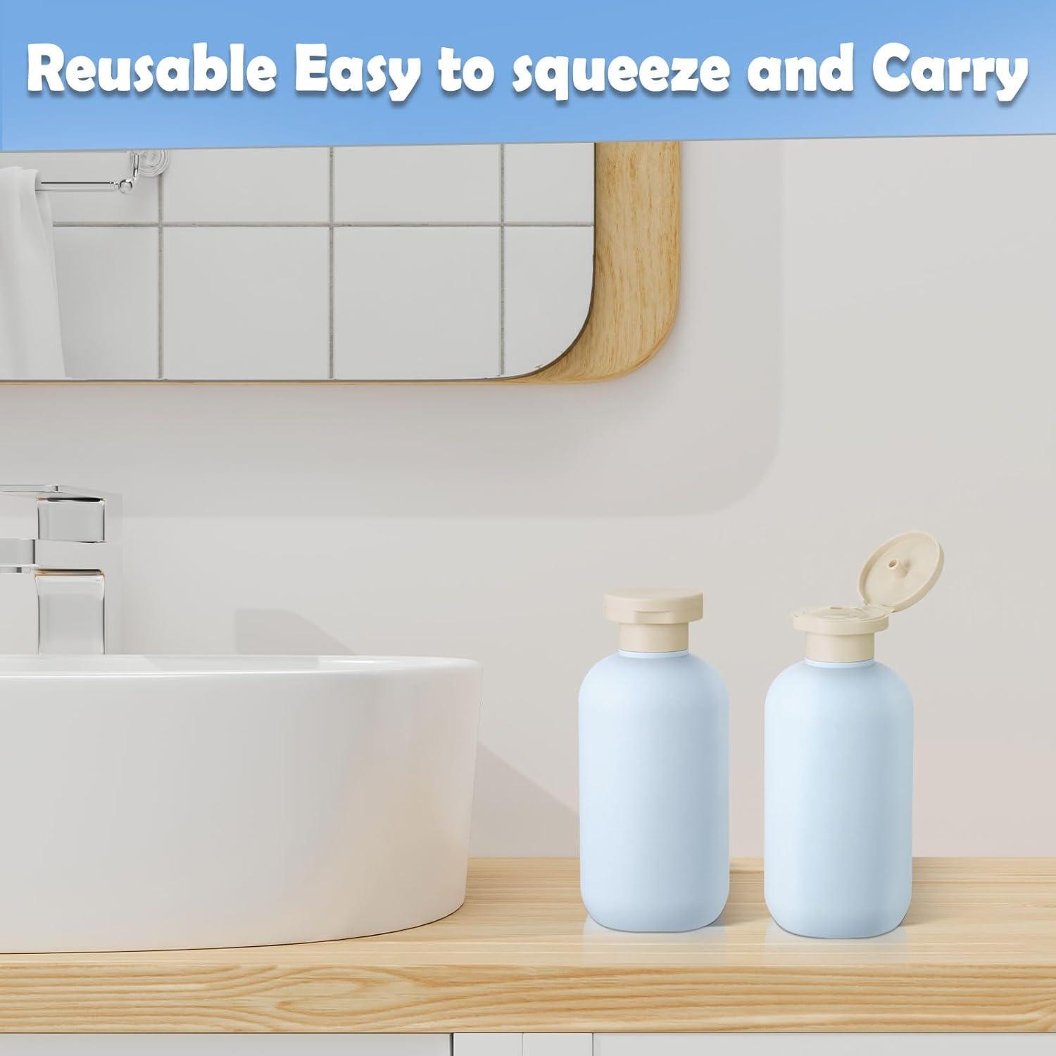 Hejo Nachfüllbare Reiseflaschen Set 200 ml Shampoo Behälter Hellblau