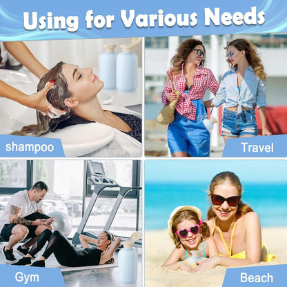 Nachfüllbare Kunststoff-Reisebehälter 10er Set 200ml, Hellblau