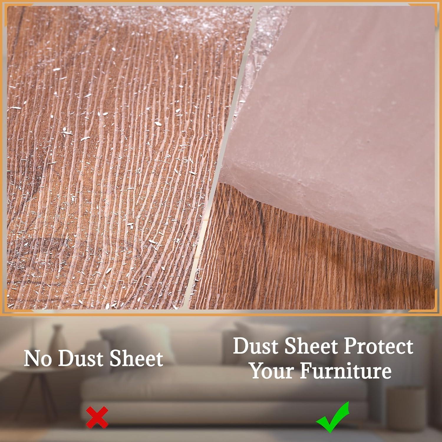 Abdeckfolie Maler 4er Set 4×5m Starke Malerfolie Transparente Baufolie