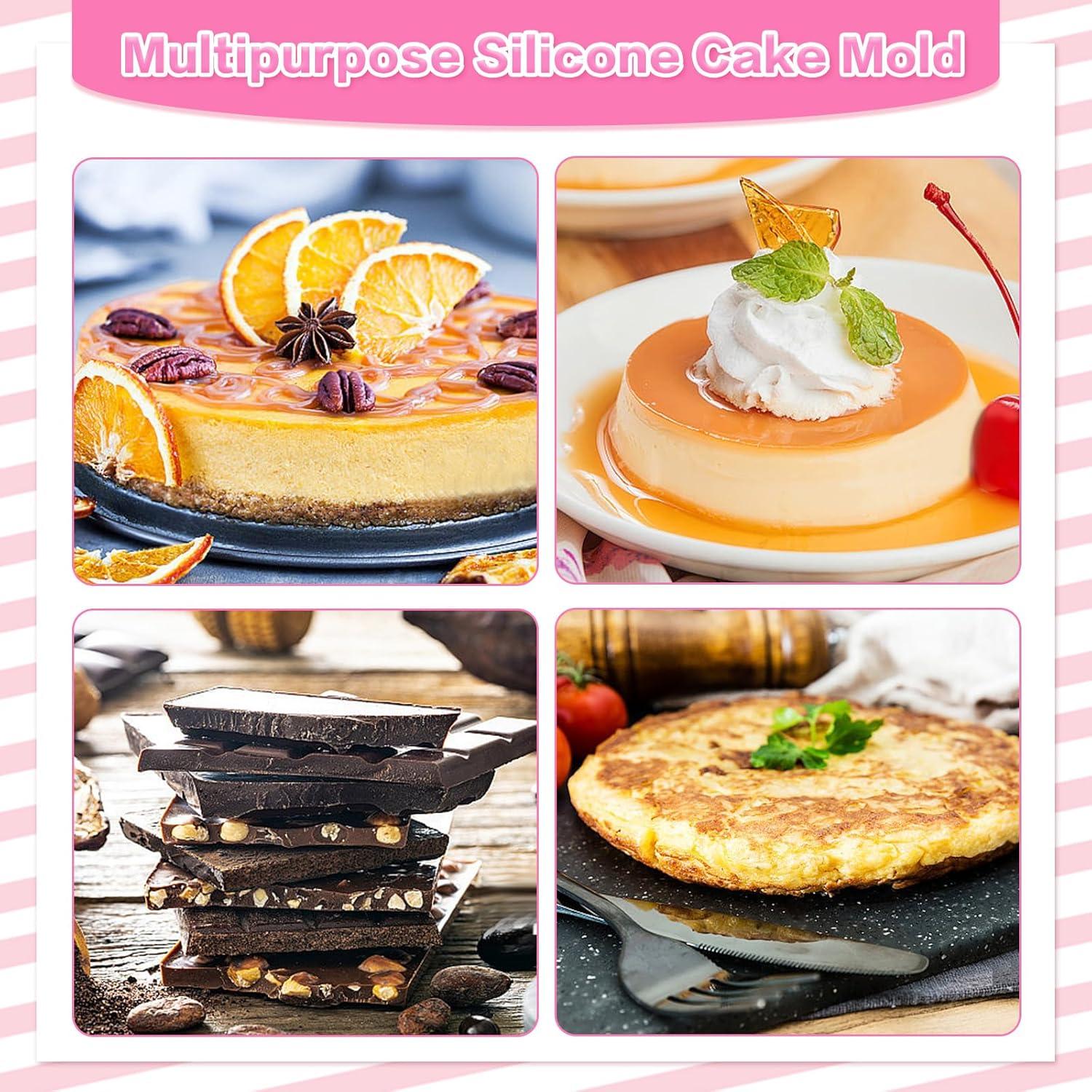 Backformen Set 4 Stück Silikon rund Antihaft Kuchenformen