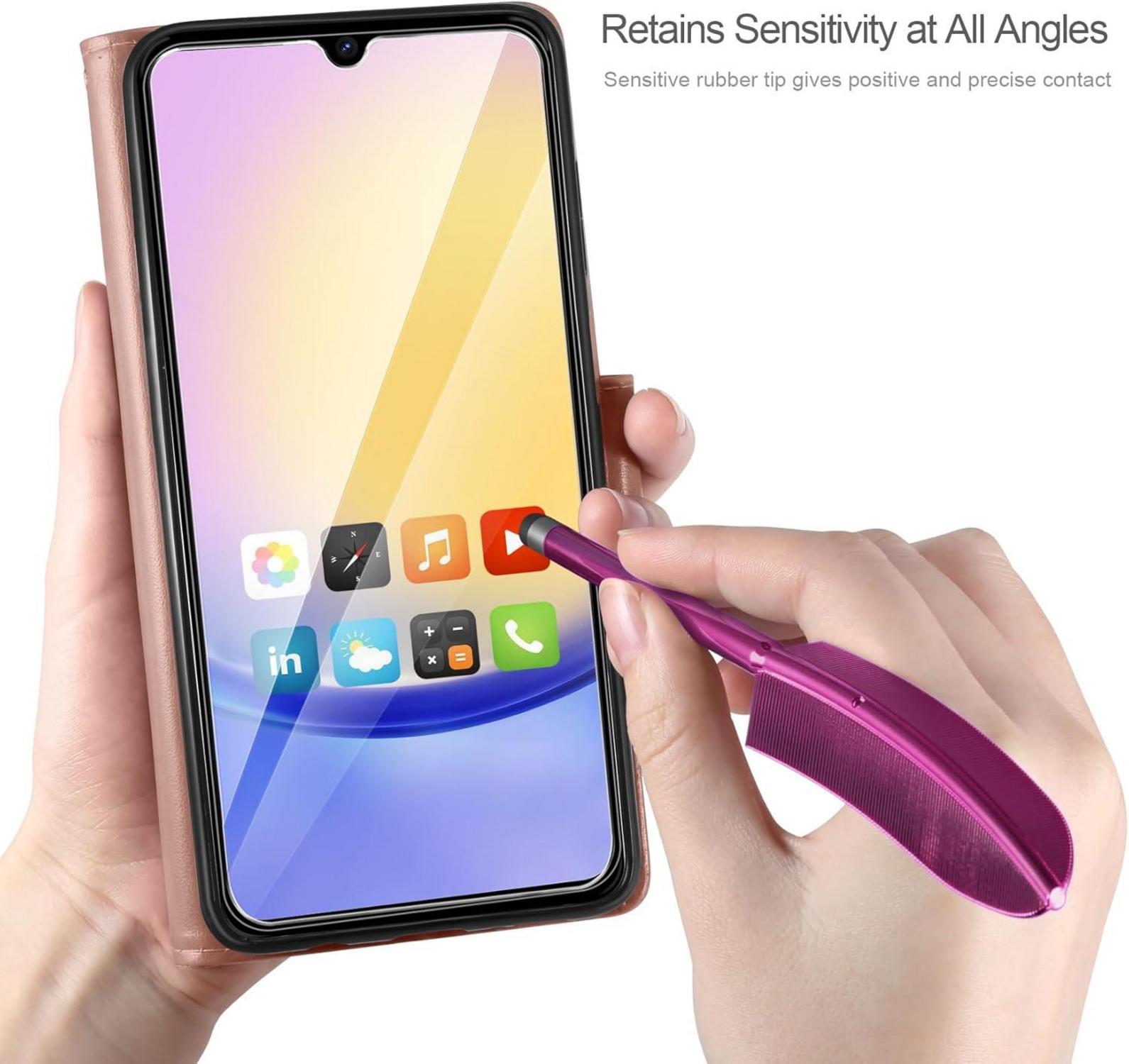 Samsung Galaxy A25 5G Lederhülle Wallet Schutzhülle Rose Gold
