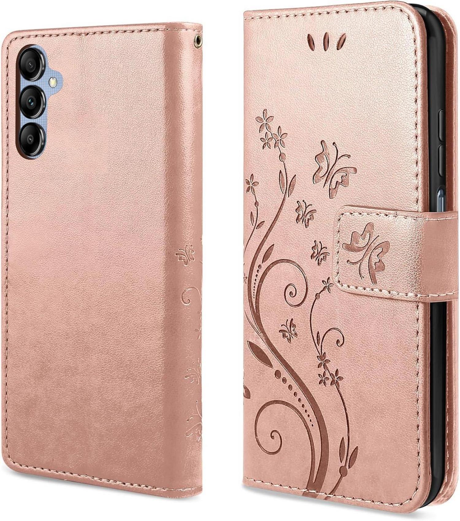 Lederhülle Samsung Galaxy A25 5G Roségold Wallet Tasche Schutzhülle