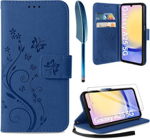 Lederhülle für Samsung Galaxy A25 5G mit Schutzfolie, Wallet Case