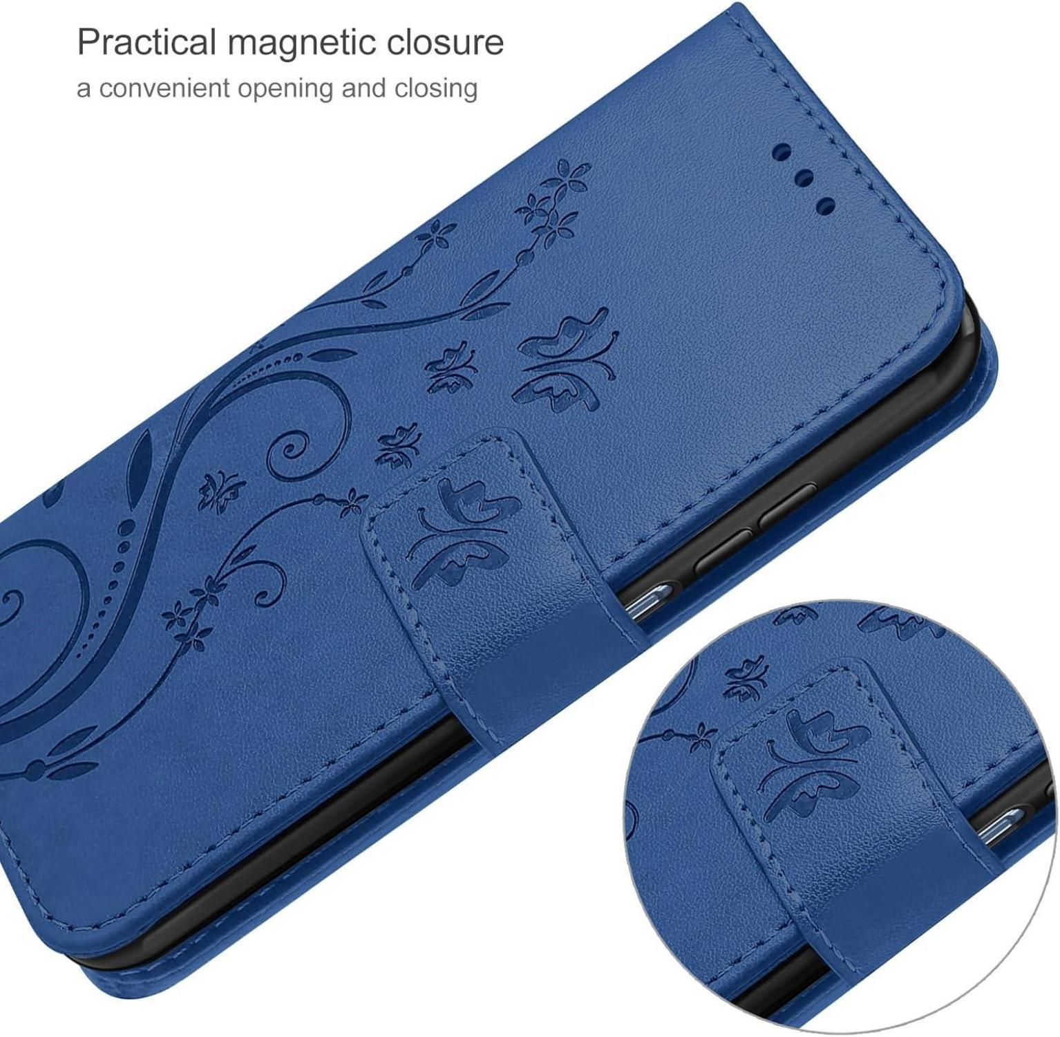 Leder Wallet Hülle für Samsung Galaxy A25 5G Dunkelblau Schutzhülle