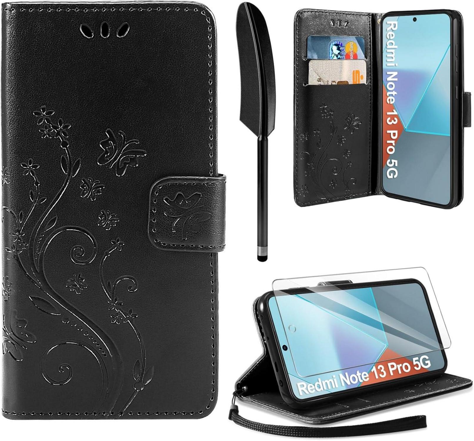 Lederhülle Xiaomi Redmi Note 13 Pro 5G Wallet Schwarz