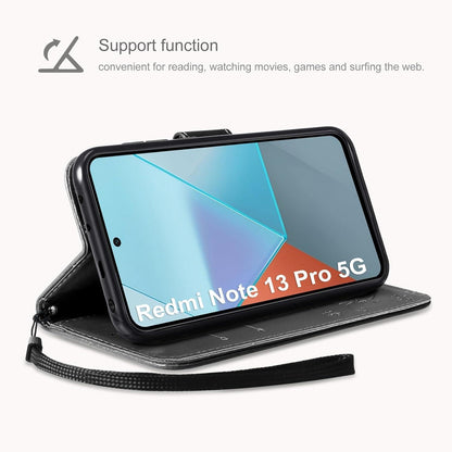 AROYI Xiaomi Redmi Note 13 Pro 5G Wallet Hülle Schwarz Schutzhülle