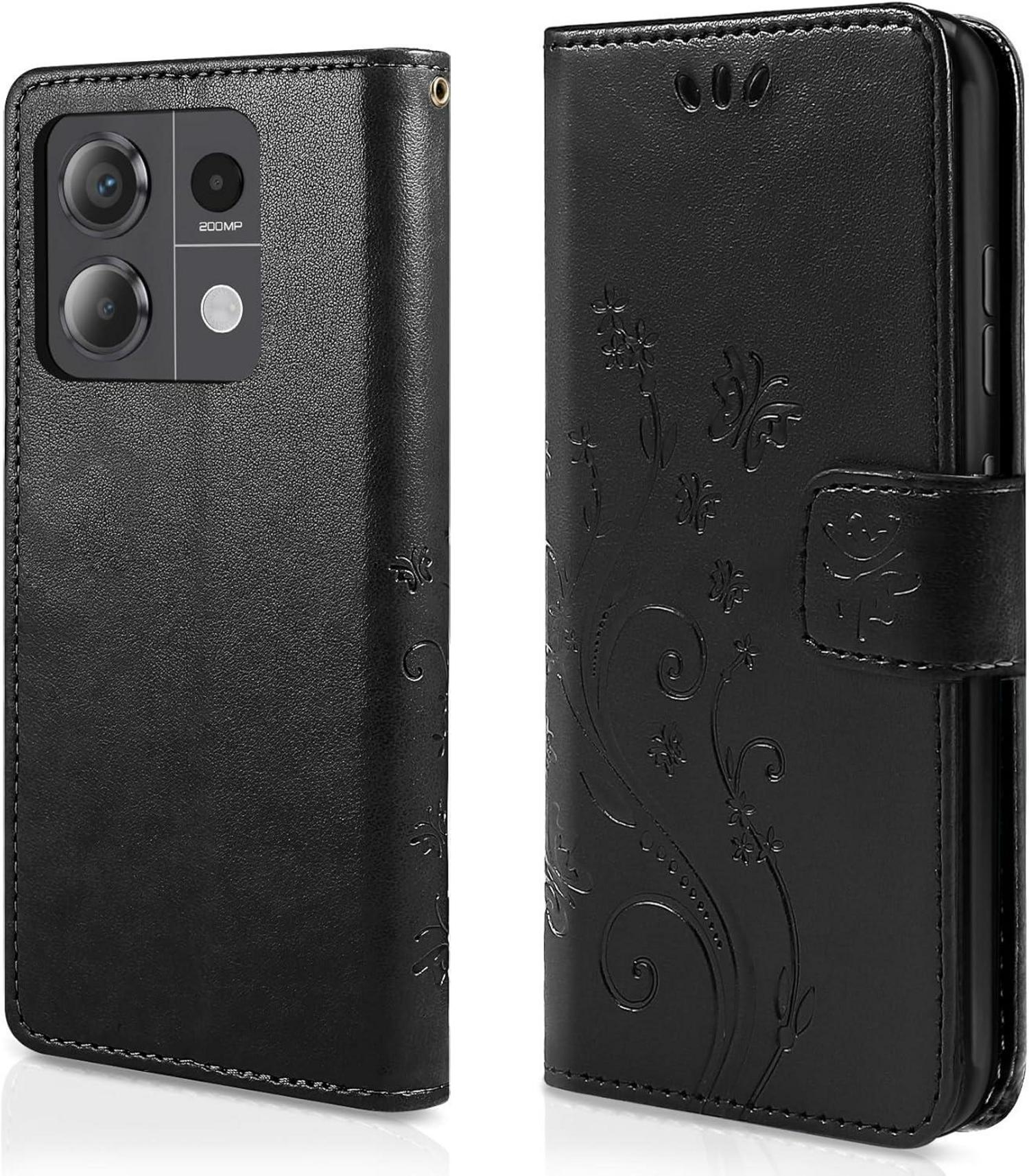 AROYI Xiaomi Redmi Note 13 Pro 5G Wallet Hülle Schwarz Schutzhülle