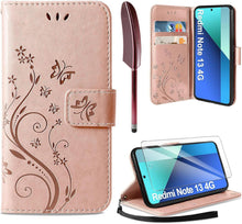 AROYI Xiaomi Redmi Note 13 4G Wallet Lederhülle Roségold