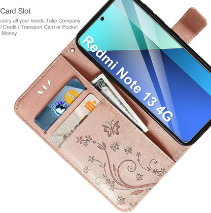 AROYI Xiaomi Redmi Note 13 4G Wallet Lederhülle Roségold