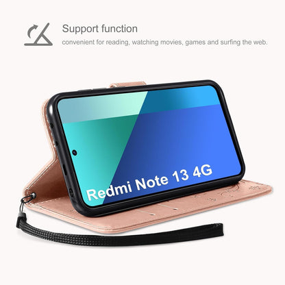 AROYI Xiaomi Redmi Note 13 4G Wallet Lederhülle Roségold