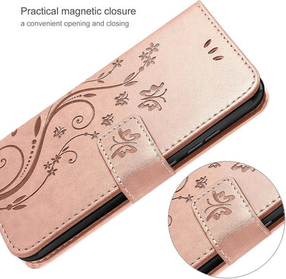 AROYI Xiaomi Redmi Note 13 4G Leder Wallet Hülle Roségold