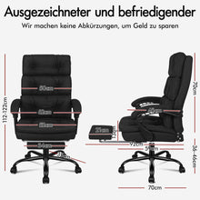 Ergonomischer Bürostuhl mit Fußstütze, Schwarz, 150° liegbar