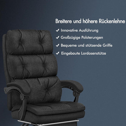 Ergonomischer Bürostuhl mit Fußstütze und hoher Rückenlehne