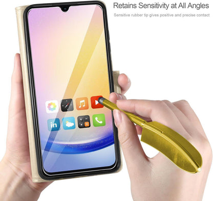 Lederhülle Samsung Galaxy A25 5G Wallet Schutzhülle Gold Cover