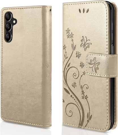Lederhülle Samsung Galaxy A25 5G Schutzhülle Wallet Golden