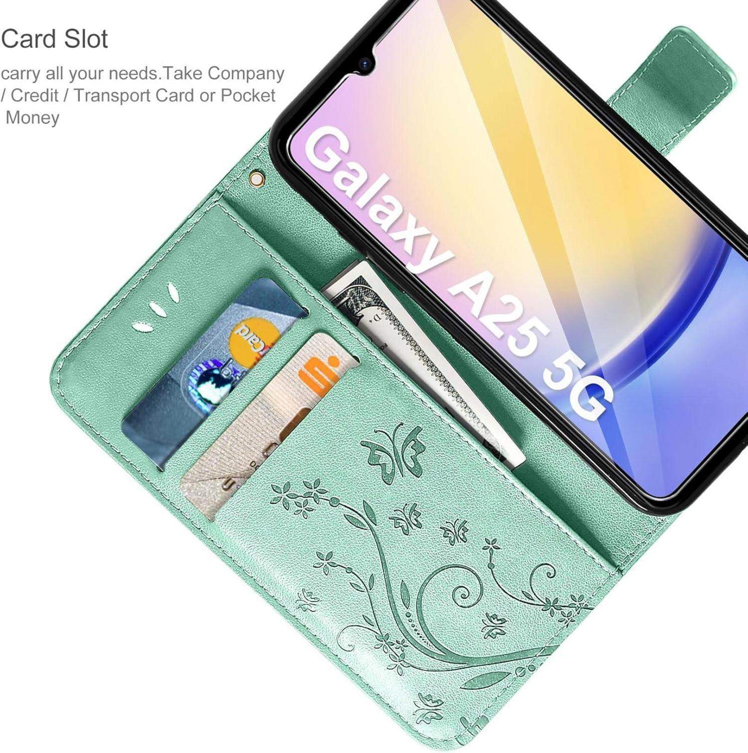 Lederhülle Kompatibel mit Samsung Galaxy A25 5G Wallet