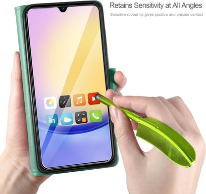 Samsung Galaxy A25 5G Lederhülle Wallet Schutzhülle mit Kartenfach in Grün