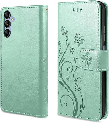 Lederhülle für Samsung Galaxy A25 5G Schutzfolie Wallet Hülle Minzgrün