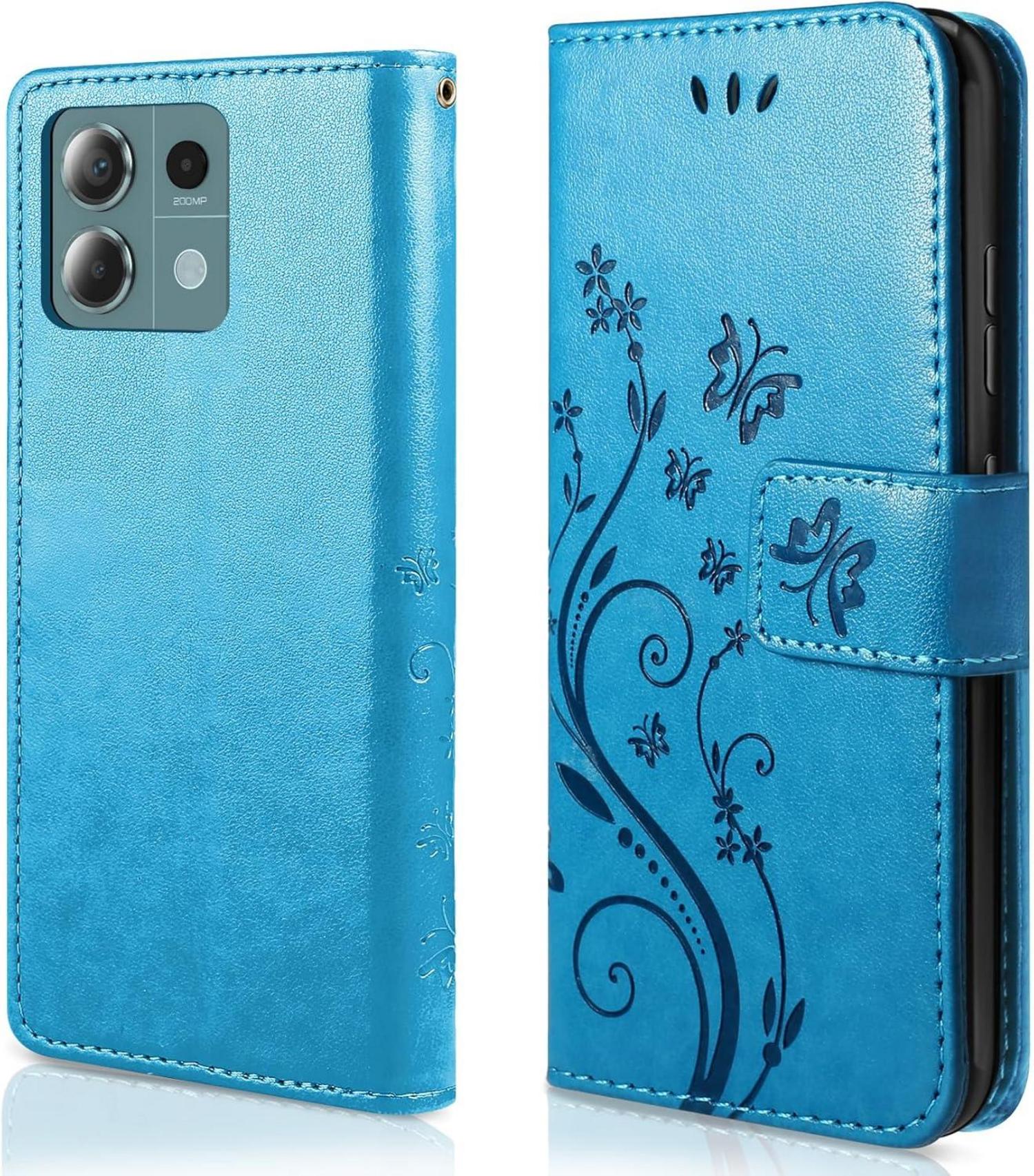 AROYI Xiaomi Redmi Note 13 Pro 5G Leder Flip Wallet Hülle Blau