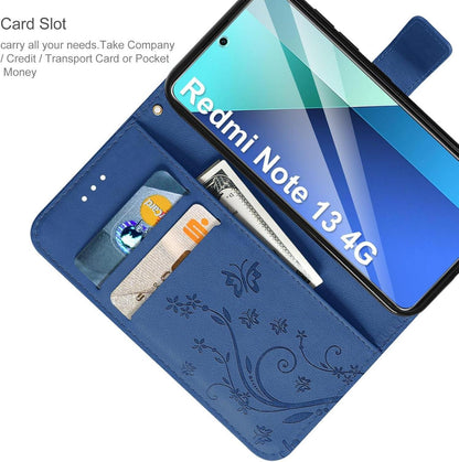 Lederhülle Xiaomi Redmi Note 13 4G Wallet Hülle Dunkel Blau