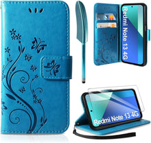 AROYI Xiaomi Redmi Note 13 4G Lederhülle Wallet Case Blau