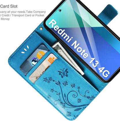 AROYI Xiaomi Redmi Note 13 4G Lederhülle Wallet Case Blau