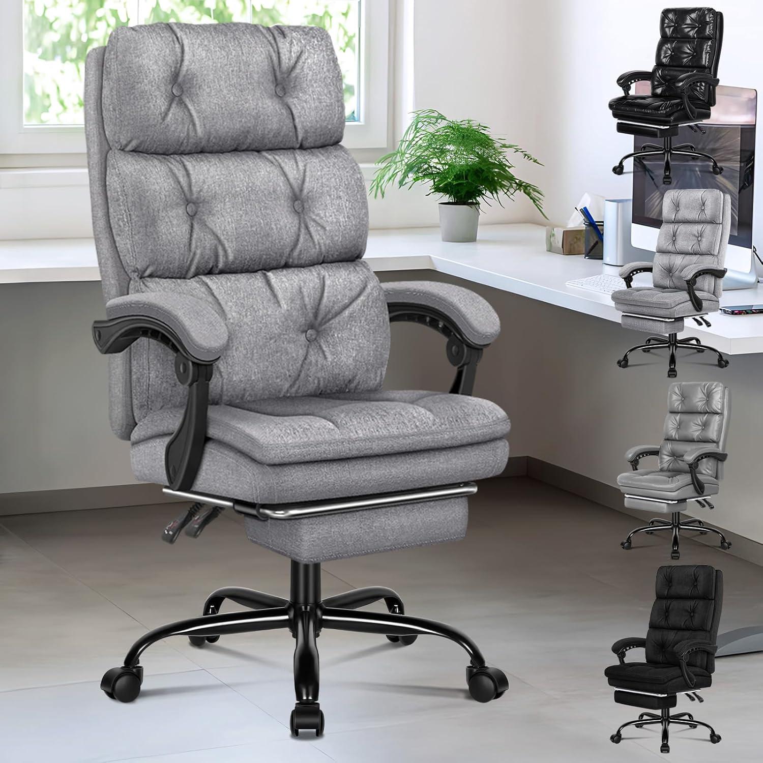 Ergonomischer Bürostuhl mit Fußstütze und hoher Rückenlehne