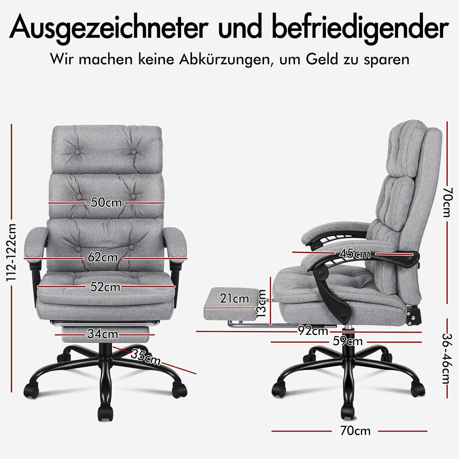 Ergonomischer Bürostuhl mit Fußstütze, Hoher