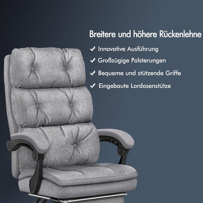 Ergonomischer Bürostuhl mit Fußstütze und hoher Rückenlehne