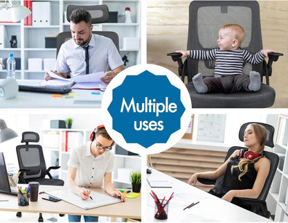 ALFORDSON Ergonomischer Büro-Schreibtischstuhl Dunkelgrau Lordosenstütze Kopfstütze