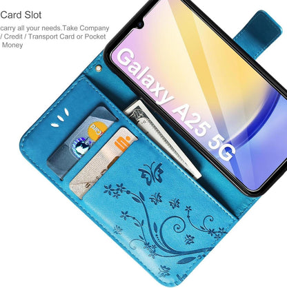 AROYI Samsung Galaxy A25 5G Lederhülle - Blau Flip Wallet
