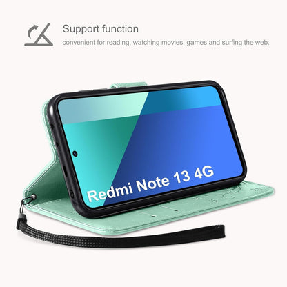 AROYI Xiaomi Redmi Note 13 4G Minzgrün Leder Wallet Hülle & Schutzfolie