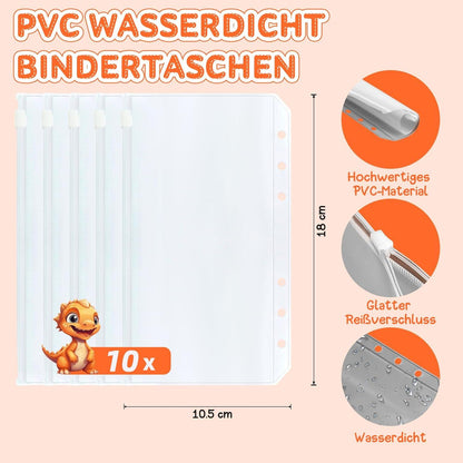 Budget Planner Deutsch Kinder - 8 Spar Challenge Set A6 PVC Binder Taschen