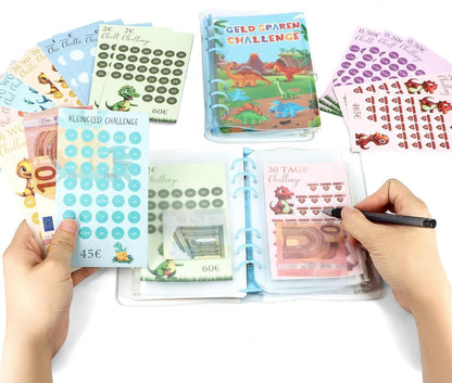 Budget Planner Deutsch Kinder Spar Challenge Set A6 24er | Dino Design