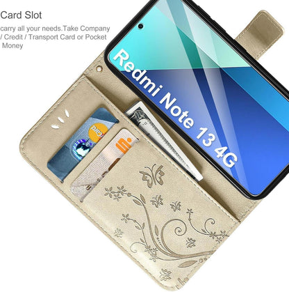 AROYI Xiaomi Redmi Note 13 4G Leder Wallet Hülle Gold