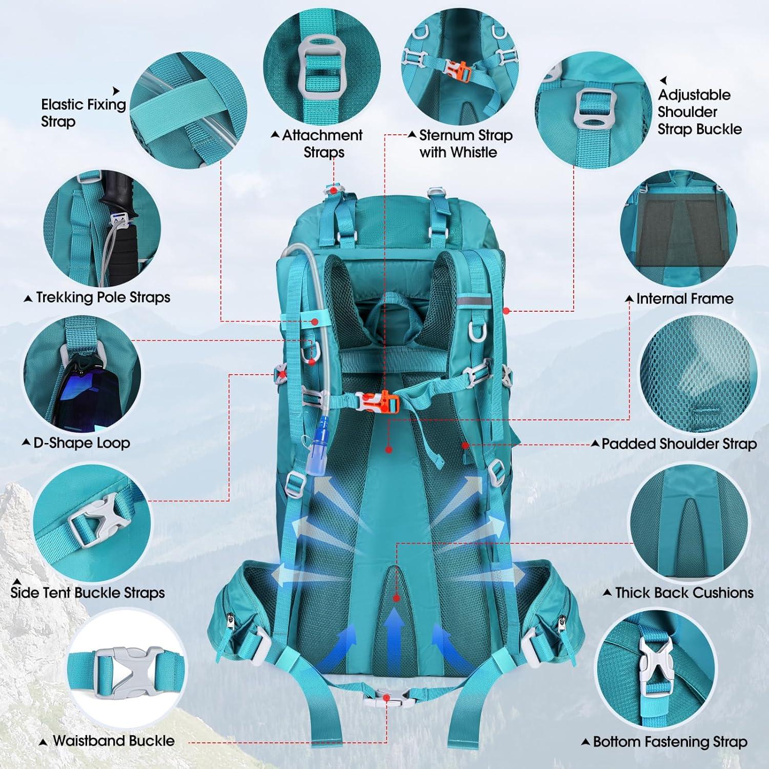 IGOLUMON 60L Trekkingrucksack für Outdoor Camping und Wandern