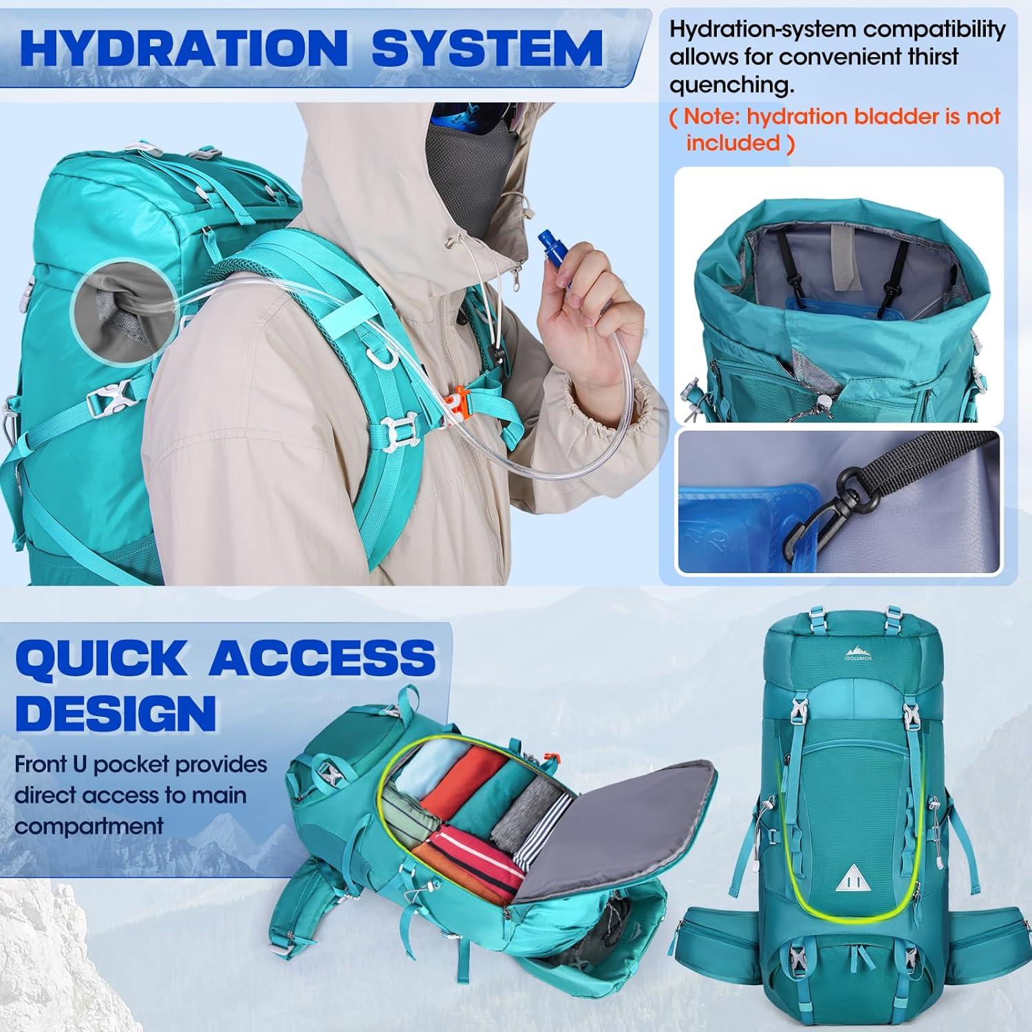 Trekkingrucksack 60L Wanderrucksack Herren Damen Outdoor Camping
