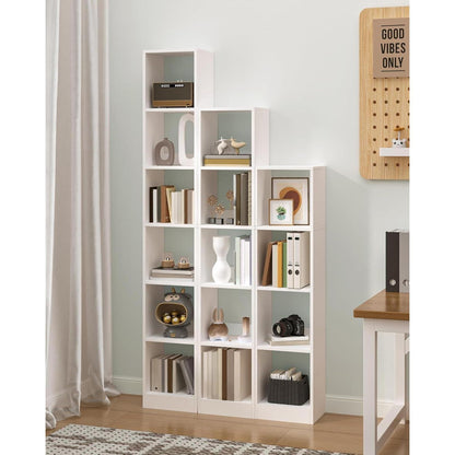 5-stöckiges Bücherregal weiß – Platzsparendes Holzregal