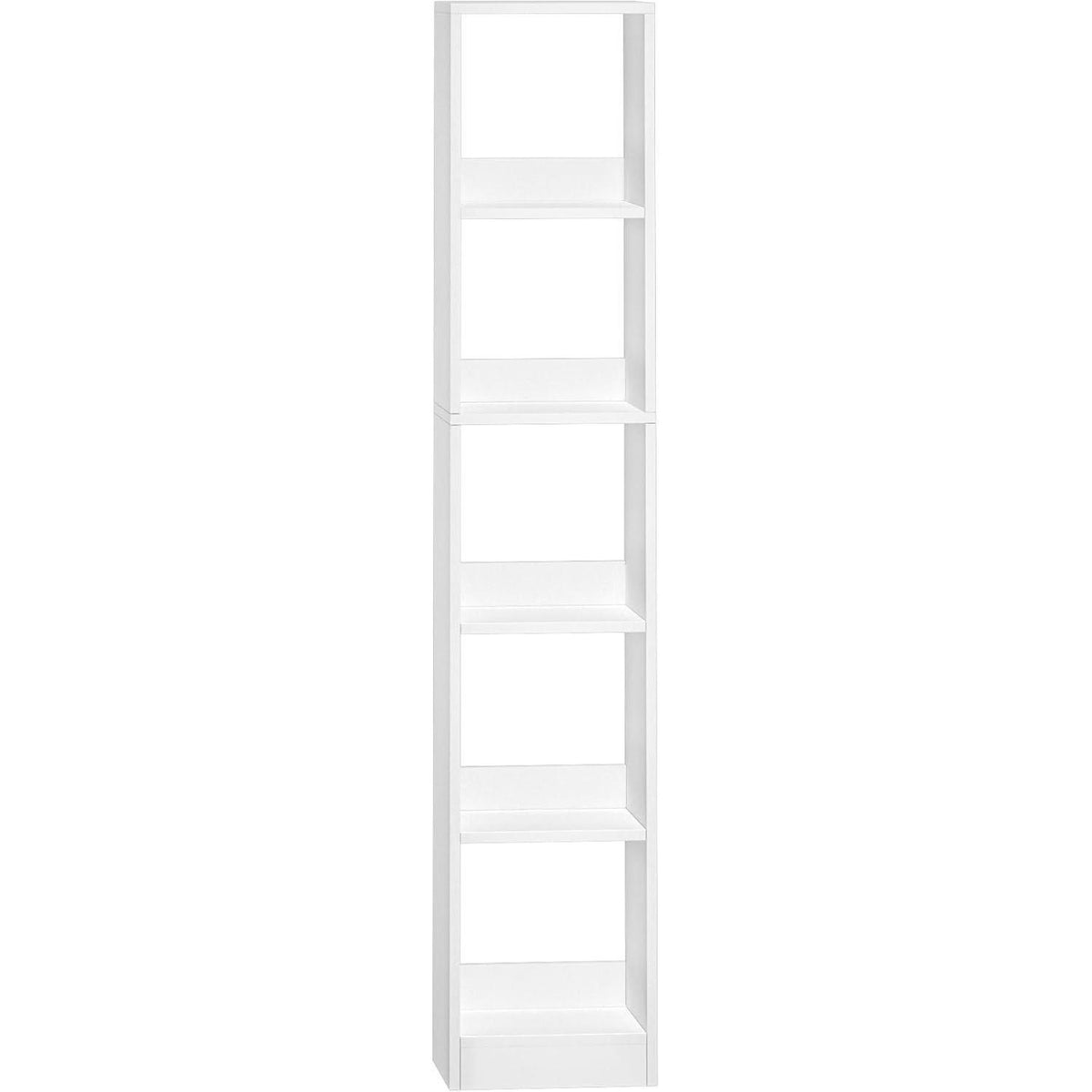 5-stöckiges Bücherregal weiß – Platzsparendes Holzregal