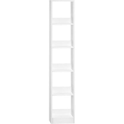 5-stöckiges Bücherregal weiß – Platzsparendes Holzregal