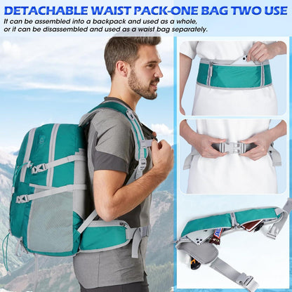 Wanderrucksack 40L Wasserdicht Leicht Faltbar Trekkingrucksack