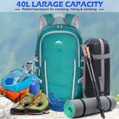 Wanderrucksack 40L Wasserdicht Leicht Faltbar Trekkingrucksack