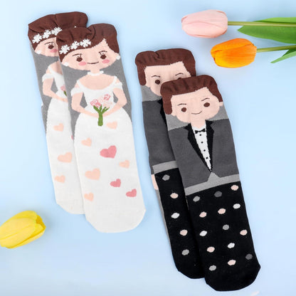 Hochzeitssocken für Brautpaar, 2 Paar, Baumwolle