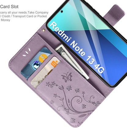 Flip Wallet Hülle Kompatibel mit Xiaomi Redmi Note 13 4G Lila