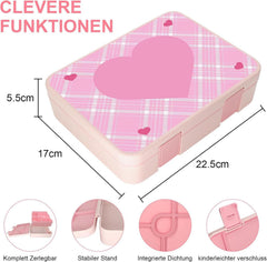 Brotdose Kinder Lunchbox mit Fächern Bento Box Mädchen Jungs Snackbox