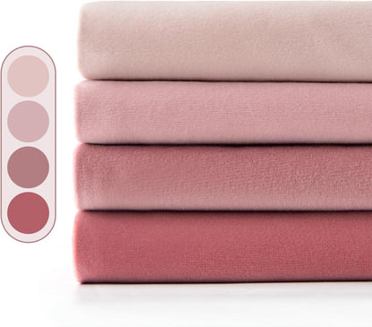 4er Set Samt Kissenbezug 50x50cm Rosa Serie Sofa Deko