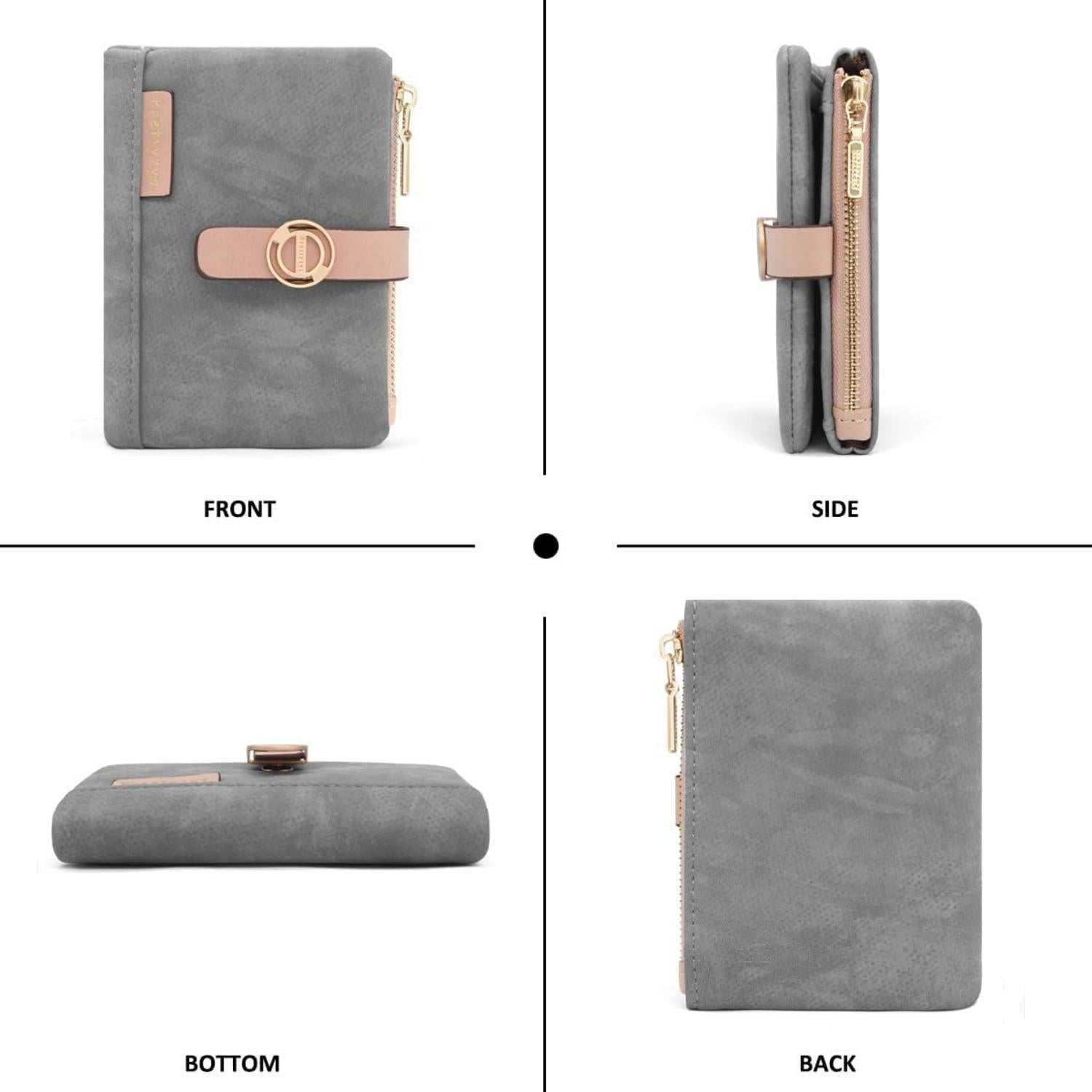 REETEE Damen Geldbörse Klein PU Leder Portemonnaie Zipper Münzfach Brieftasche
