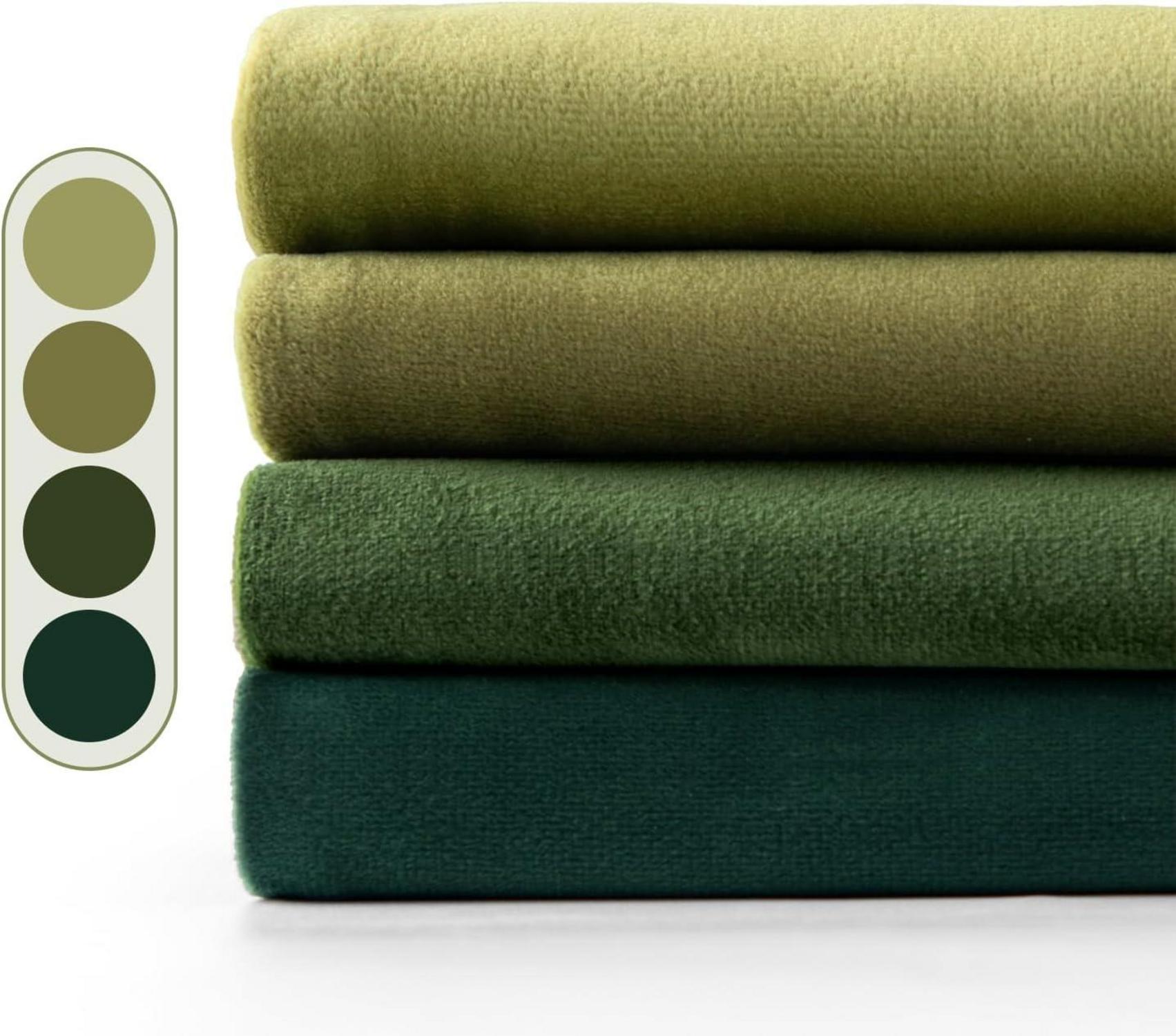 EMEMA Samt Kissenbezug Set 4er Pack 40x40cm Wohnzimmer
